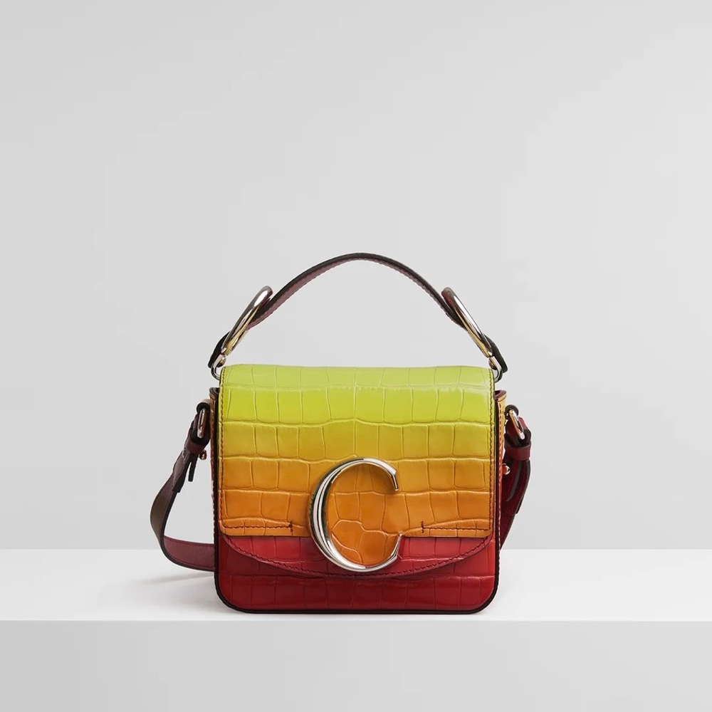VERY RARE Authentic Chloe Mini C Bag in Ombré Embossed Croc 🥰